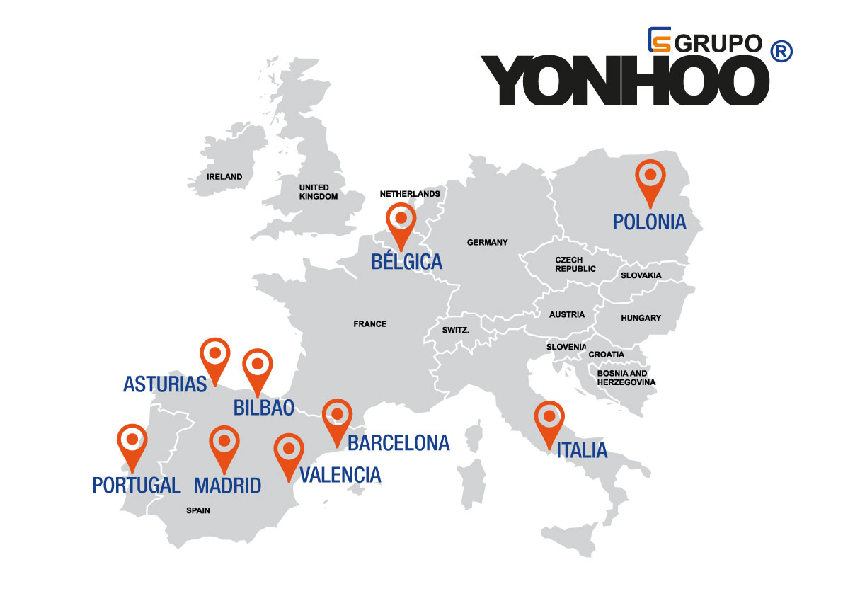 Mapa tiendas Yonhoo Europa